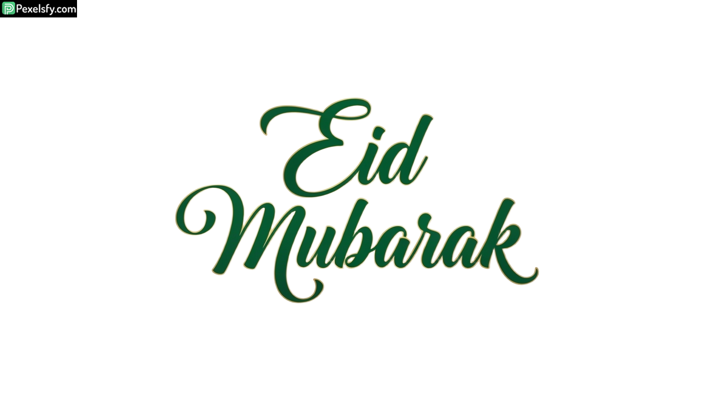 Eid Mubarak calligraphy greeting isolated on transparent background (55)