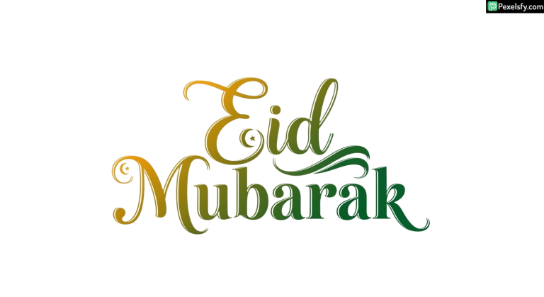 Eid Mubarak calligraphy greeting isolated on transparent background