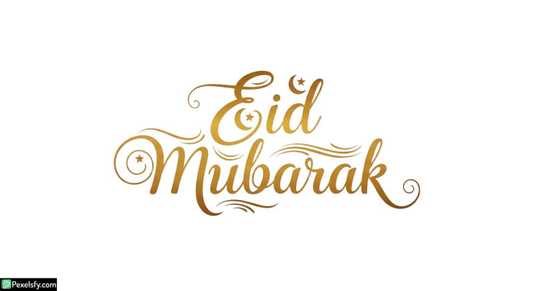 Eid Mubarak calligraphy greeting isolated on transparent background (8)