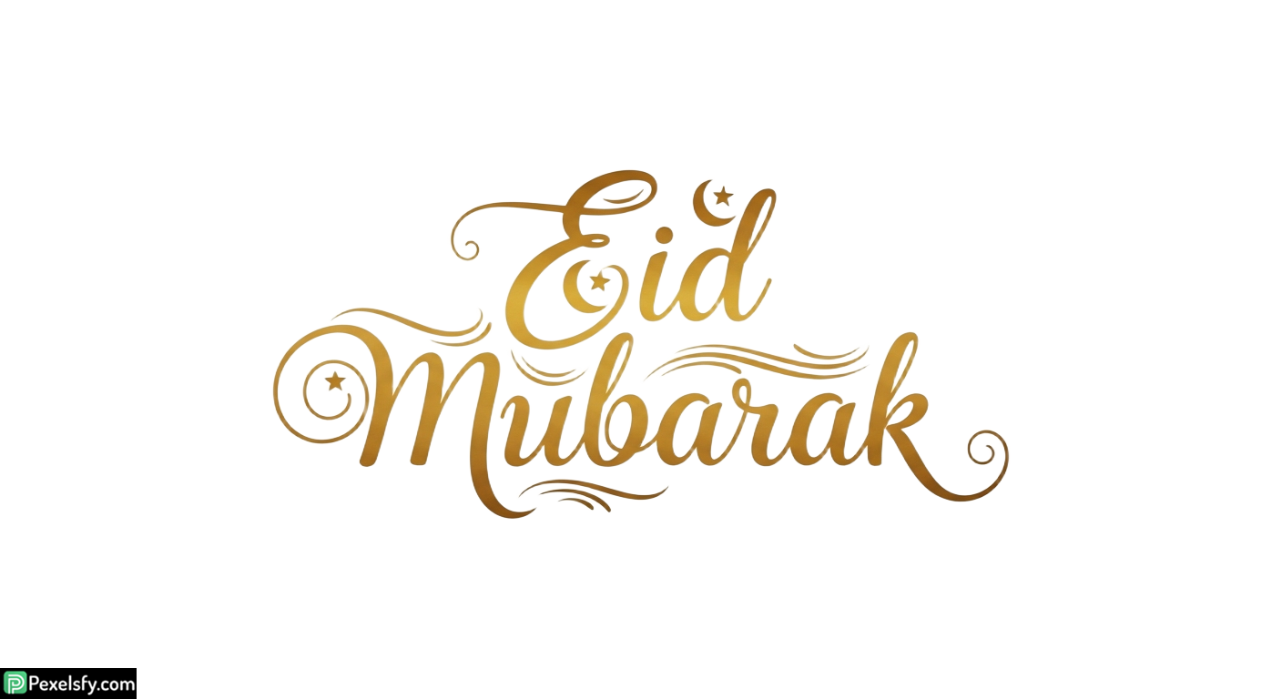 Eid Mubarak calligraphy greeting isolated on transparent background (8)