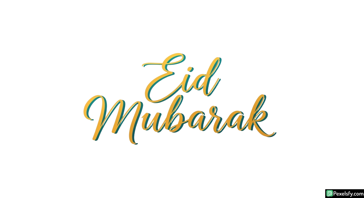 Eid Mubarak calligraphy isolated on transparent background (45)