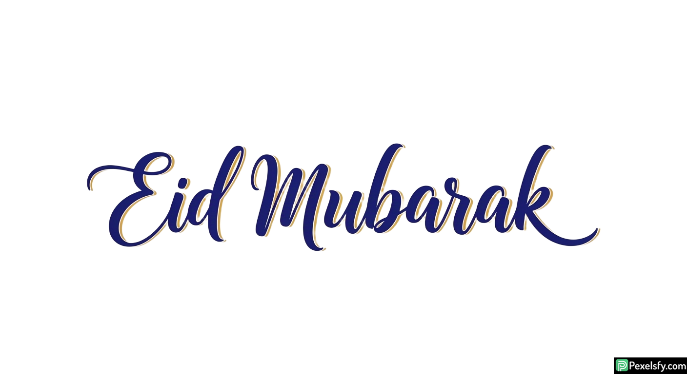 Eid Mubarak calligraphy isolated on transparent background (49)