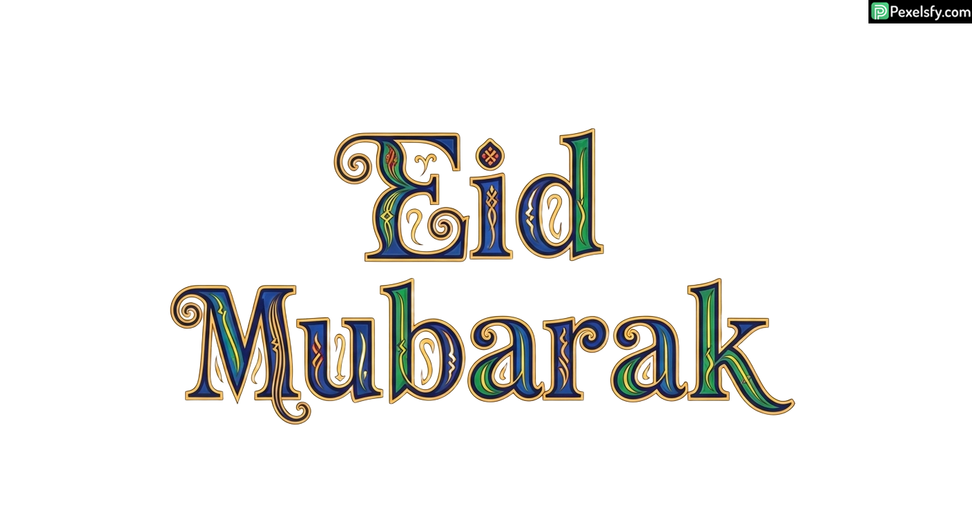 Eid Mubarak calligraphy isolated on transparent background (57)