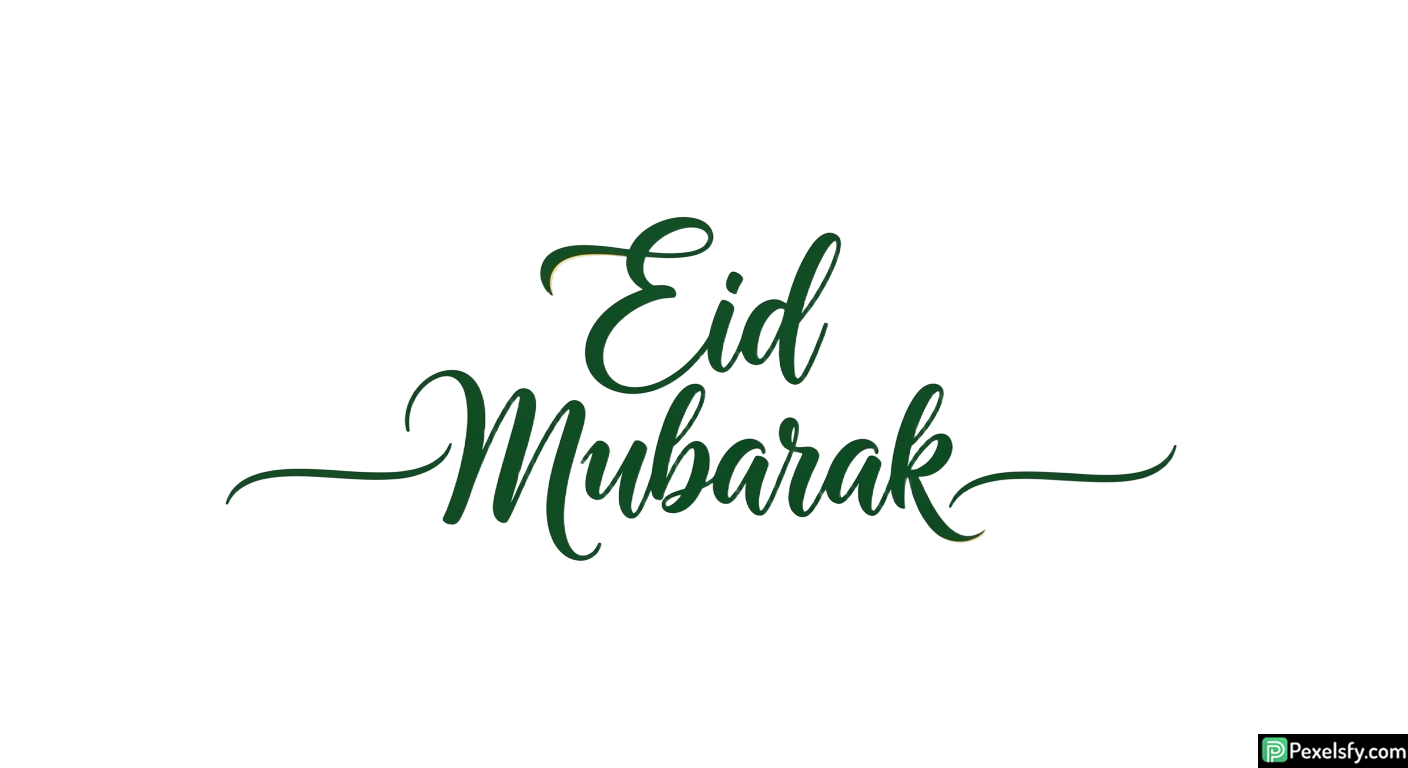 Eid Mubarak calligraphy isolated on transparent background (6)