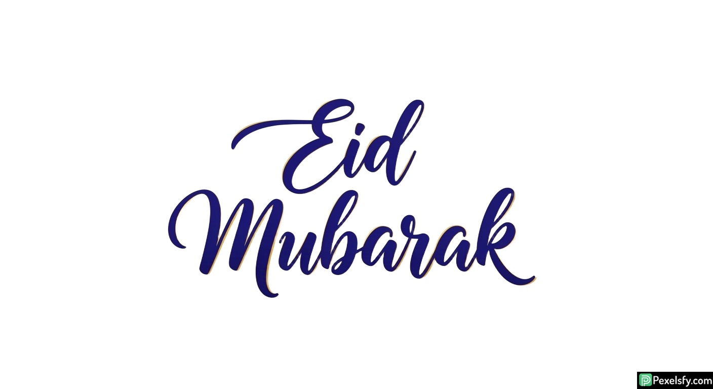 Eid Mubarak calligraphy isolated on transparent background (61)