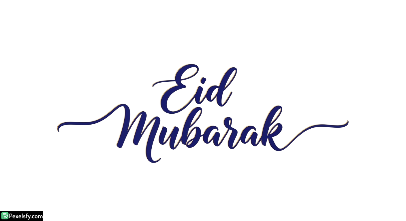 Eid Mubarak calligraphy isolated on transparent background (68)