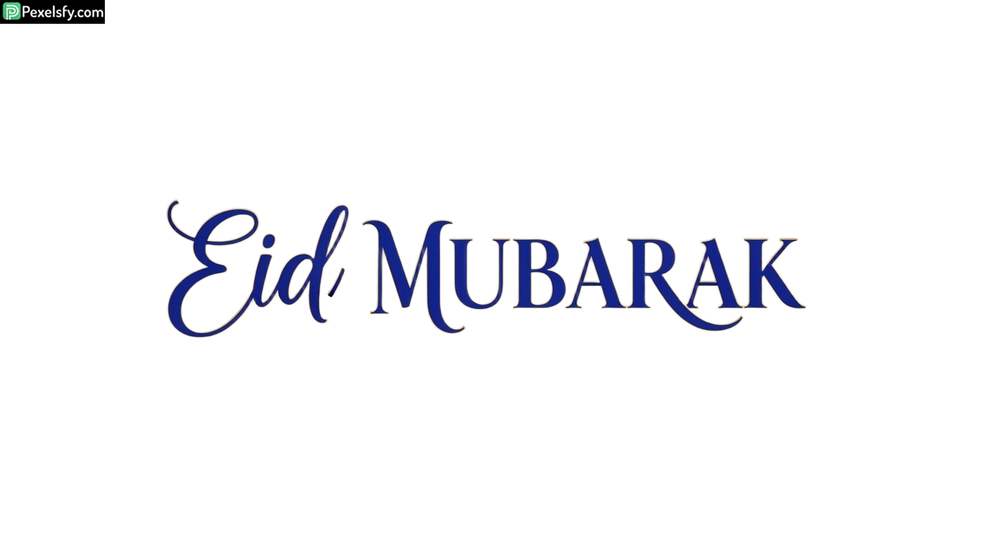 Eid Mubarak calligraphy isolated on transparent background (70)