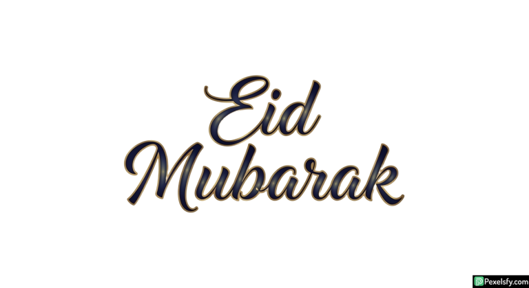Eid Mubarak calligraphy isolated on transparent background