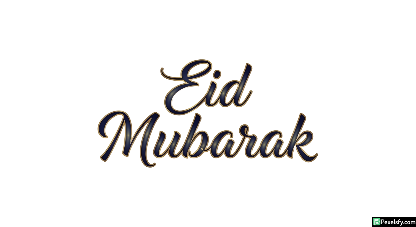 Eid Mubarak calligraphy isolated on transparent background