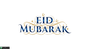 Eid Mubarak calligraphy with celestial elements isolated on transparent background (1)