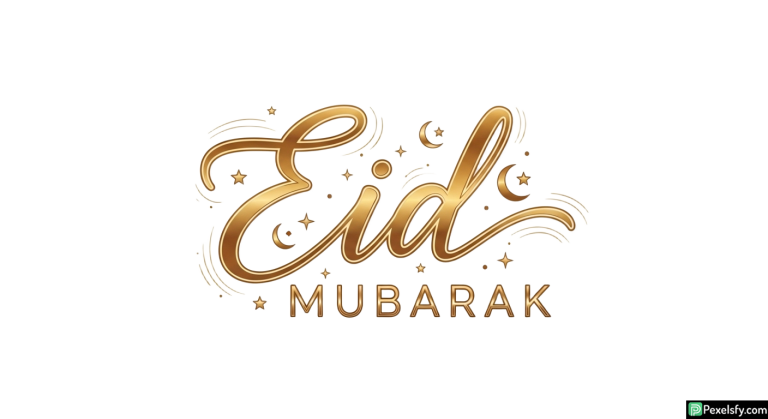 Eid Mubarak calligraphy with celestial elements isolated on transparent background (3)