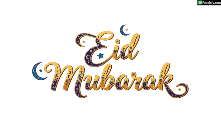 Eid Mubarak calligraphy with celestial elements isolated on transparent background (4)