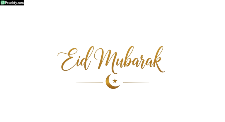 Eid Mubarak calligraphy with crescent moon isolated on transparent background (2)