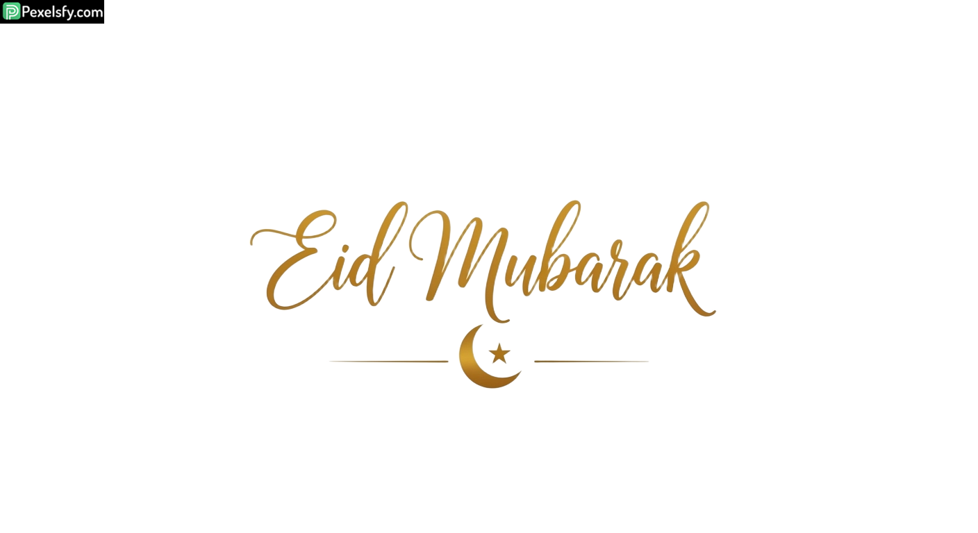 Eid Mubarak calligraphy with crescent moon isolated on transparent background (2)