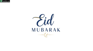 Eid Mubarak calligraphy with crescent moon isolated on transparent background (3)