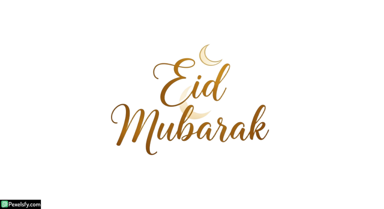 Eid Mubarak calligraphy with crescent moon isolated on transparent background (6)