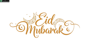 Eid Mubarak calligraphy with crescent moons and stars isolated on transparent background (1)