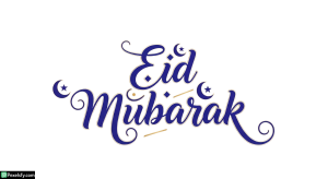 Eid Mubarak calligraphy with crescent moons isolated on transparent background (1)