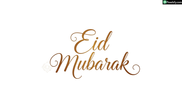 Eid Mubarak calligraphy with geometric patterns isolated on transparent background