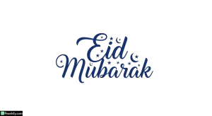 Eid Mubarak calligraphy with stars isolated on transparent background (1)
