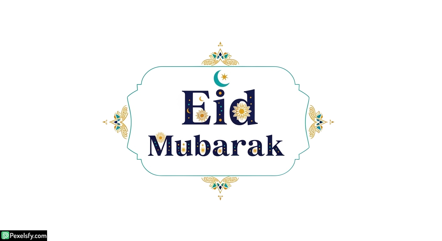 Eid Mubarak decorative frame isolated on transparent background