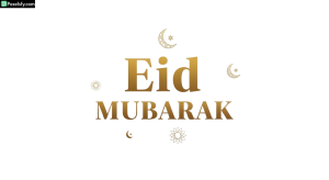 Eid Mubarak golden calligraphy isolated on transparent background (1)