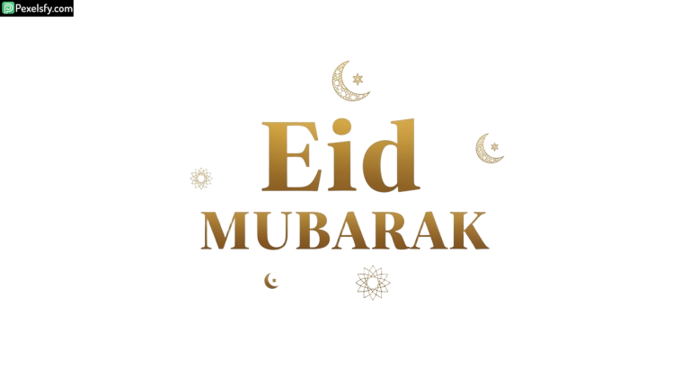 Eid Mubarak golden calligraphy isolated on transparent background (1)