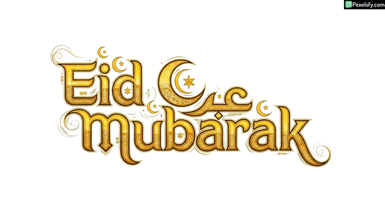 Eid Mubarak golden calligraphy isolated on transparent background (10)