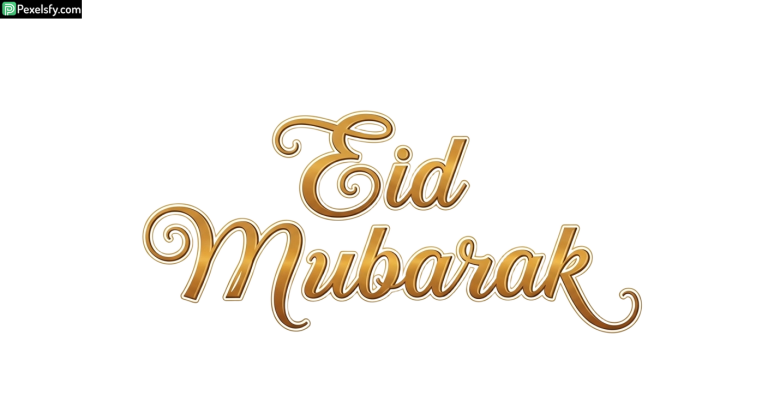 Eid Mubarak golden calligraphy isolated on transparent background (12)