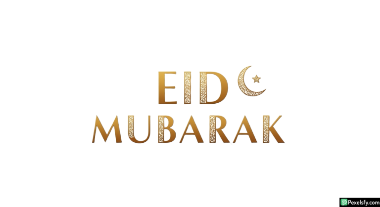 Eid Mubarak golden calligraphy isolated on transparent background (2)
