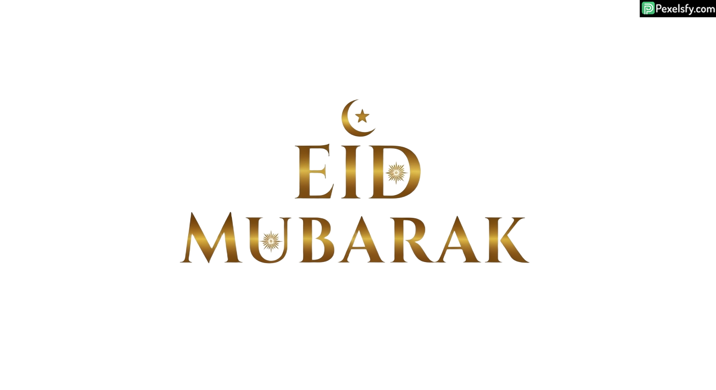Eid Mubarak golden calligraphy isolated on transparent background (3)