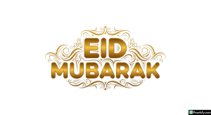 Eid Mubarak golden calligraphy isolated on transparent background (4)
