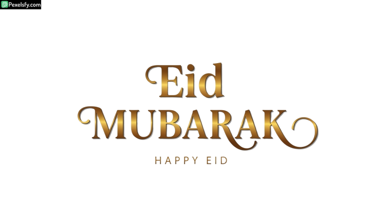 Eid Mubarak golden calligraphy isolated on transparent background (7)