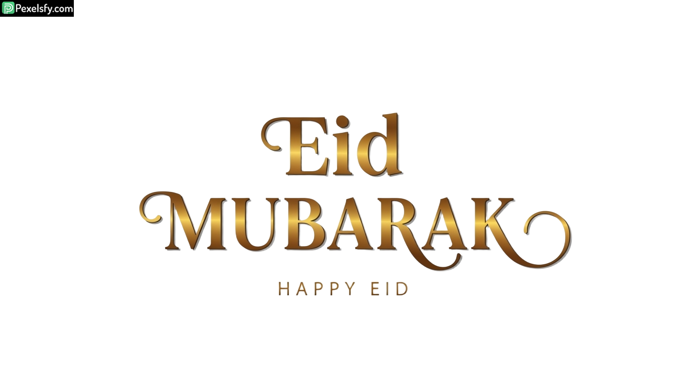 Eid Mubarak golden calligraphy isolated on transparent background (7)