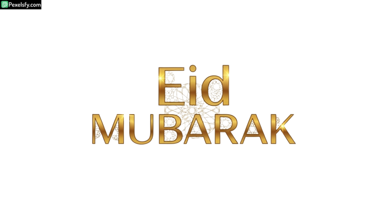 Eid Mubarak golden calligraphy isolated on transparent background (8)