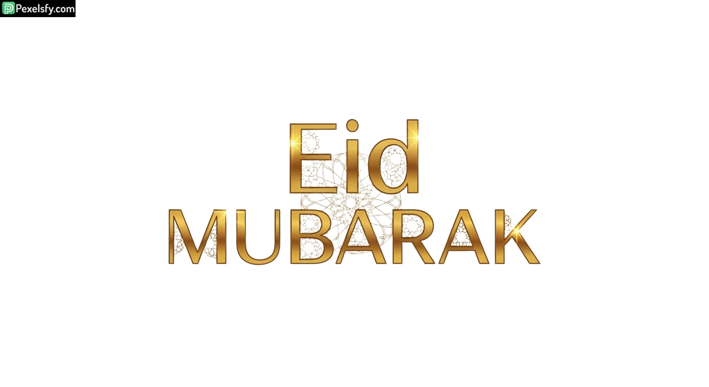 Eid Mubarak golden calligraphy isolated on transparent background (8)