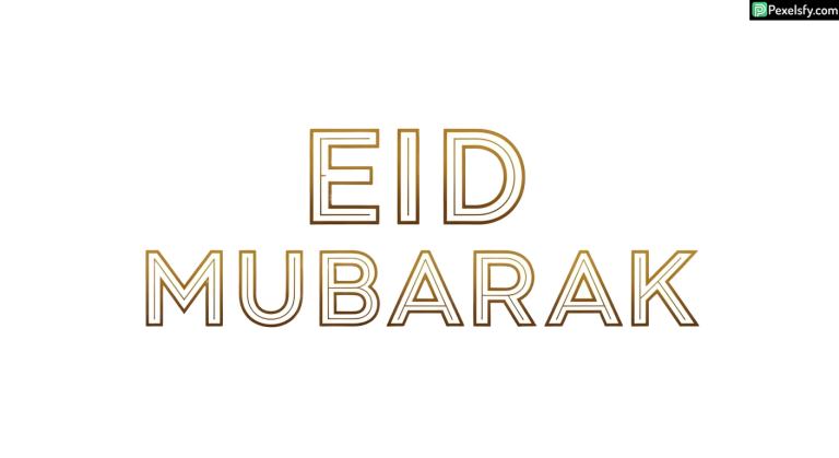 Eid Mubarak golden line art greeting isolated on transparent background