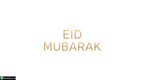 Eid Mubarak golden text greeting isolated on transparent background (2)