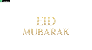 Eid Mubarak golden text greeting isolated on transparent background (5)