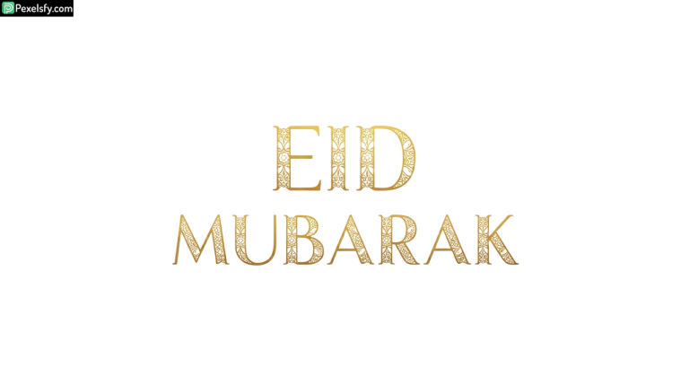 Eid Mubarak golden text greeting isolated on transparent background (5)