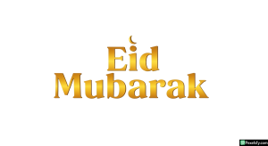 Eid Mubarak golden typography isolated on transparent background (1)