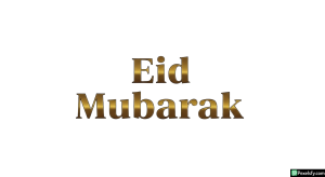 Eid Mubarak golden typography isolated on transparent background (10)