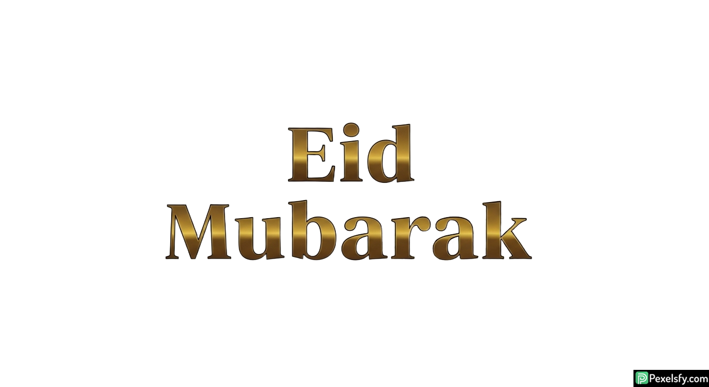 Eid Mubarak golden typography isolated on transparent background (10)