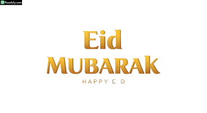 Eid Mubarak golden typography isolated on transparent background (11)