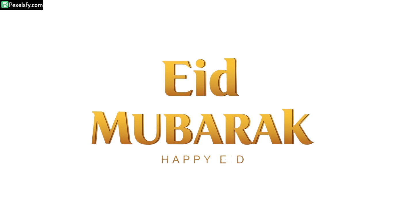 Eid Mubarak golden typography isolated on transparent background (11)