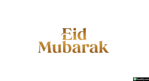 Eid Mubarak golden typography isolated on transparent background (2)