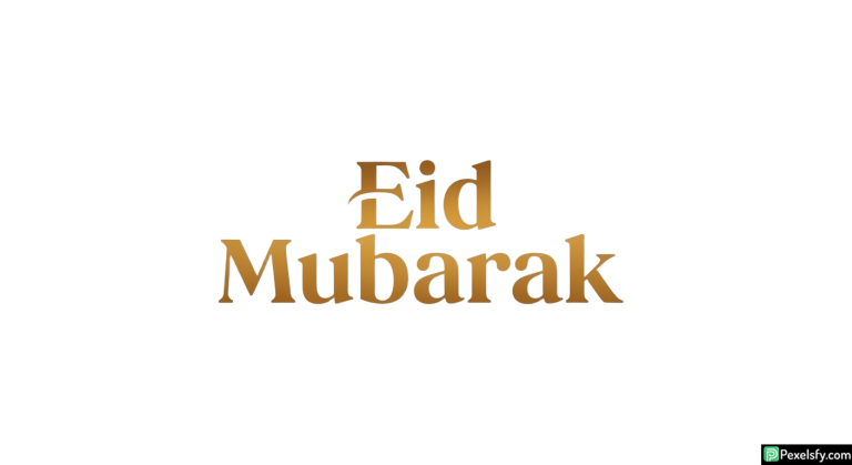 Eid Mubarak golden typography isolated on transparent background (2)
