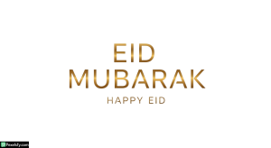 Eid Mubarak golden typography isolated on transparent background (3)