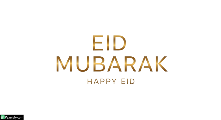 Eid Mubarak golden typography isolated on transparent background (3)