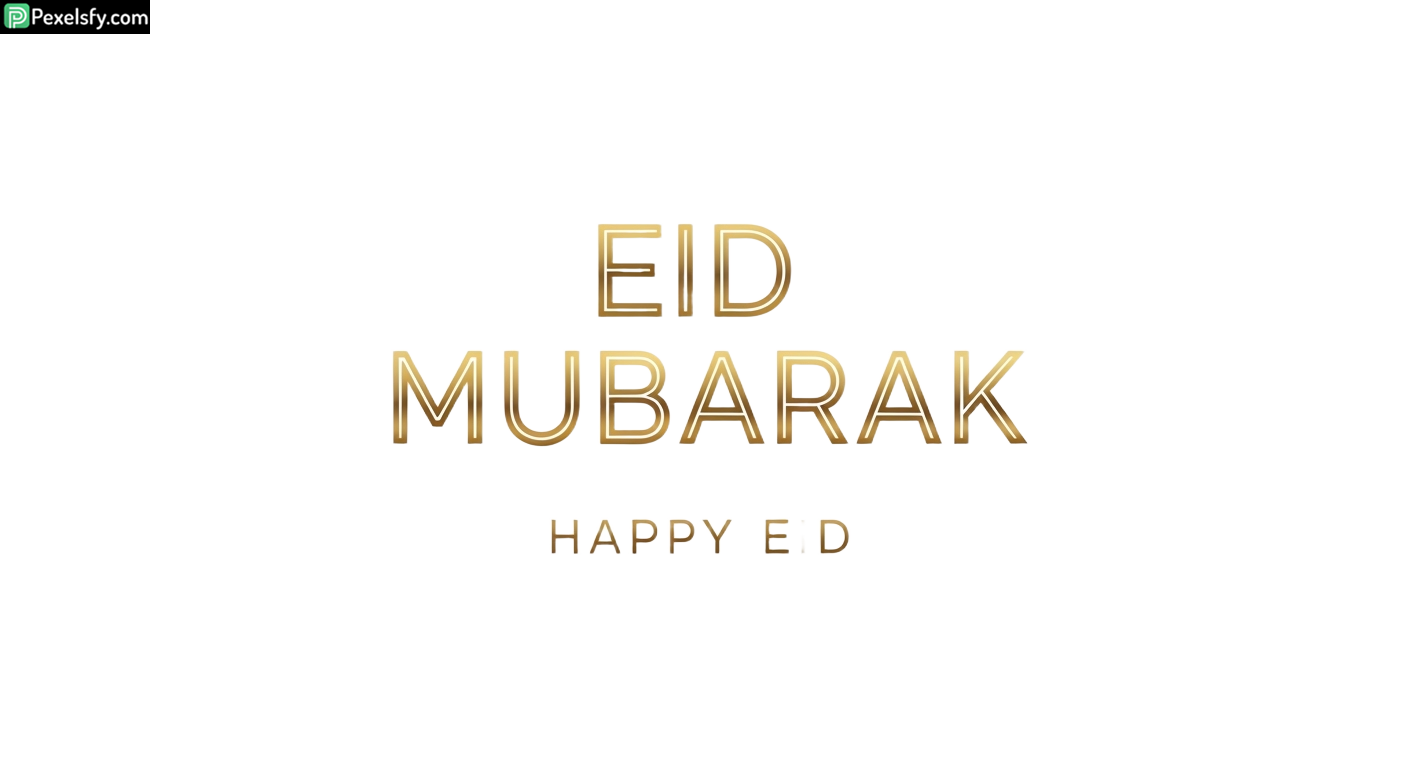 Eid Mubarak golden typography isolated on transparent background (6)